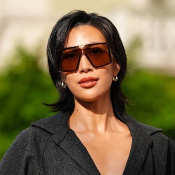 Max Mara MILLER MM0117 16A Sunglasses Palladium Shield Frame, Smoke Lenses main image 10